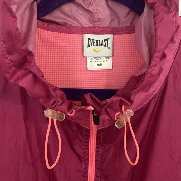 Everlast- Pink Ombre windbreaker jacket- with hood- Size XL - Picture 7 of 9
